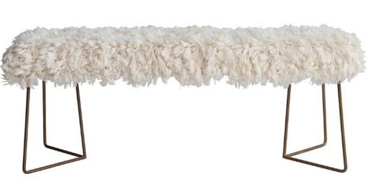 New Zealand Wool Shag Bench