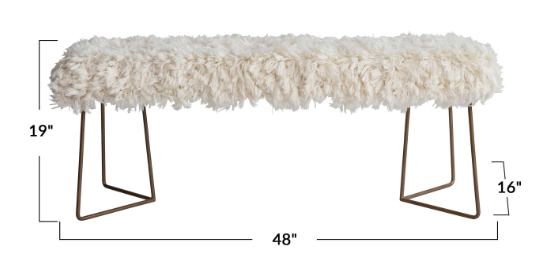 New Zealand Wool Shag Bench