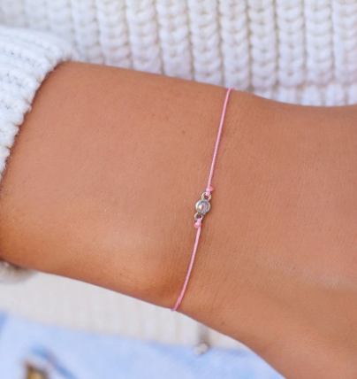 Boarding for Breast Cancer Thread Chain Slider Bracelet