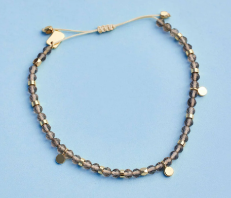 Pura Vida Smokey Quartz Beaded String Bracelet