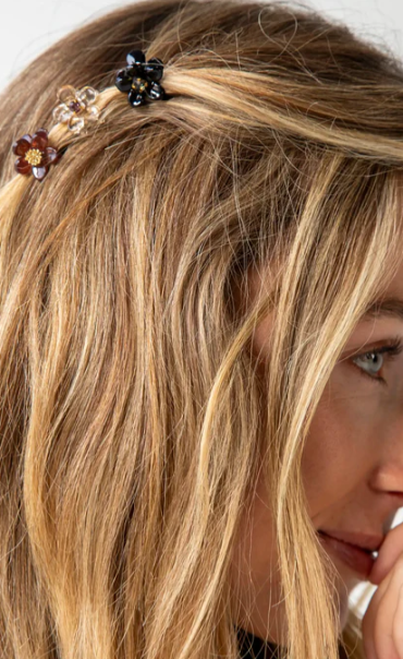 Micro Mini Daisy Hair Claws, Set of 8 - Neutral