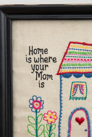 Embroidered Wall Plaque - Home Mom