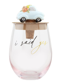 Engaged Wine Glass & Stopper Sets