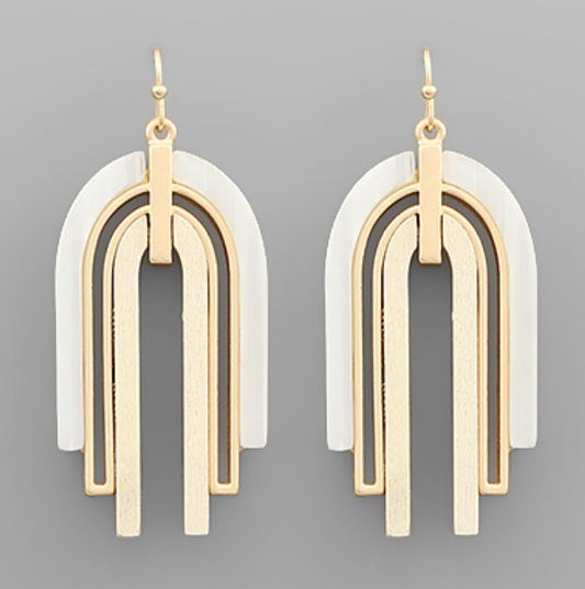 Wood & Acrylic Arch Earrings