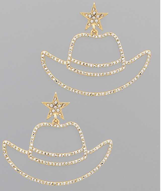 Crystal Hollow Cowboy Earrings