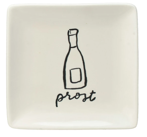 Wine Art & Word Stoneware Dish