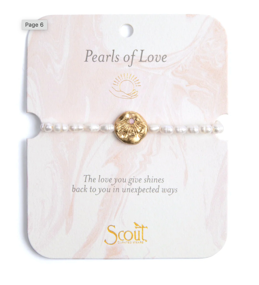 Pearl Affirmation Bracelet - Love/Gold