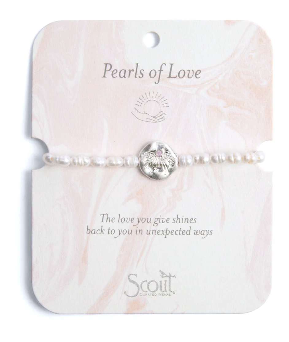 Pearl Affirmation Bracelet - Love/Silver