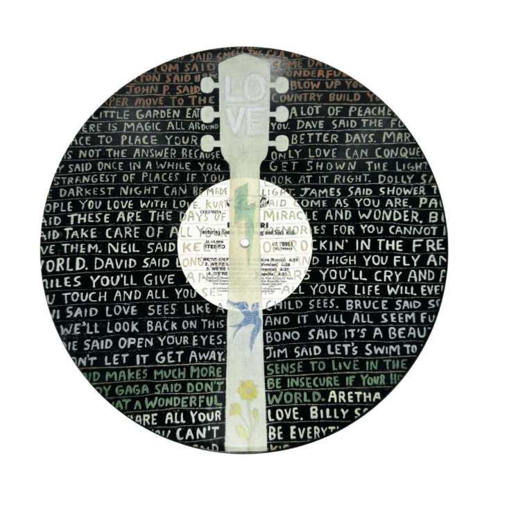 Vertical Guitar Vinyl Record