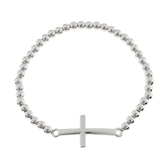 Cross & Stainless Steel Ball Bracelet