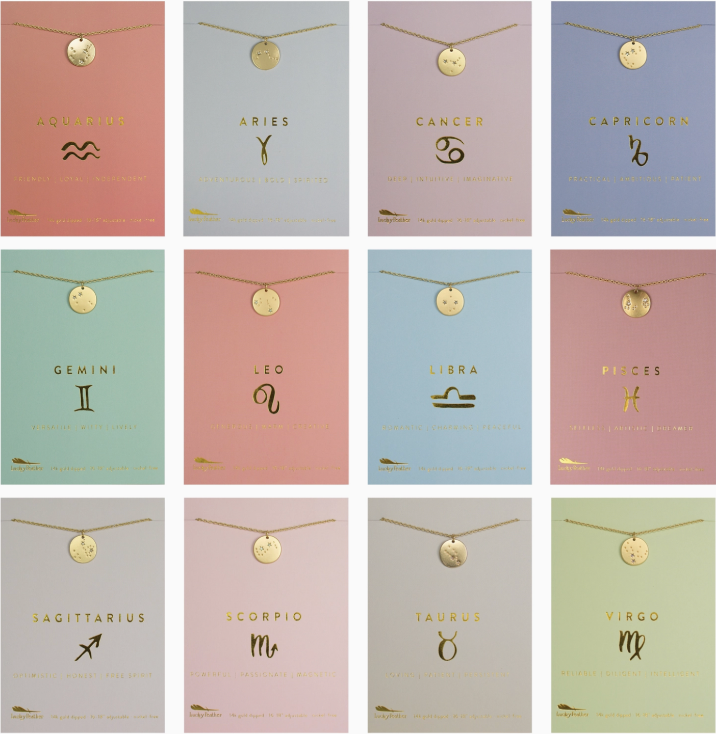 Gold Zodiac Necklaces