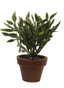 Faux Plant in Plastic Pot