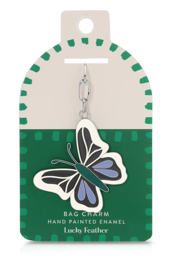 Enamel Butterfly Bag Charm/Keychain