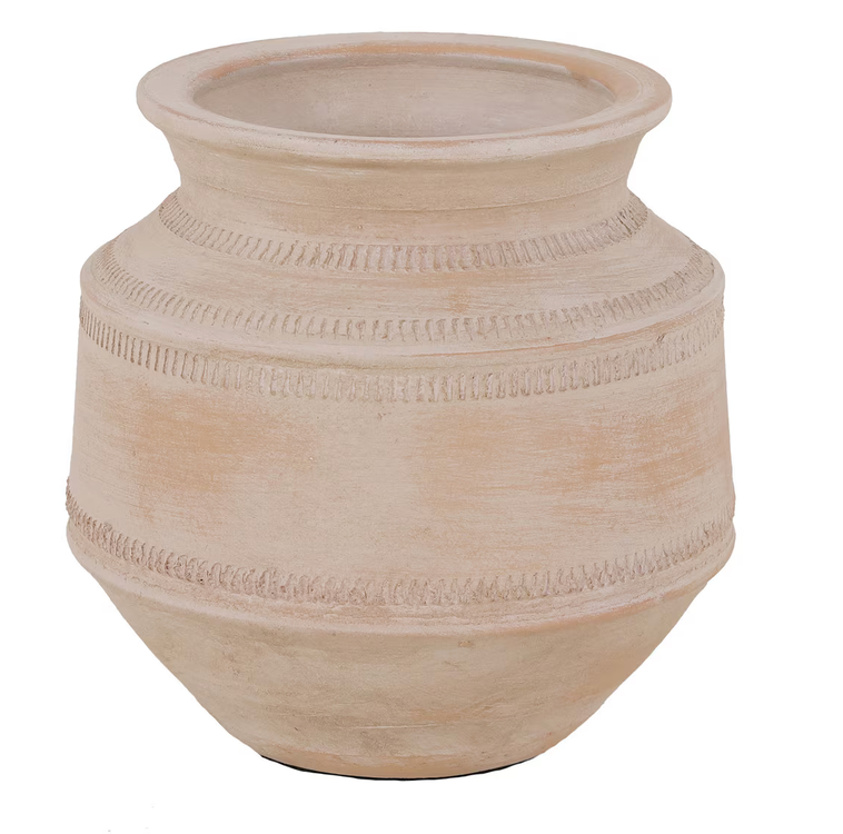 Wide Mouth Clay Vase