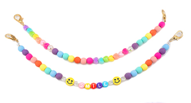 Multi Acrylic Ball Beaded Bag Charm