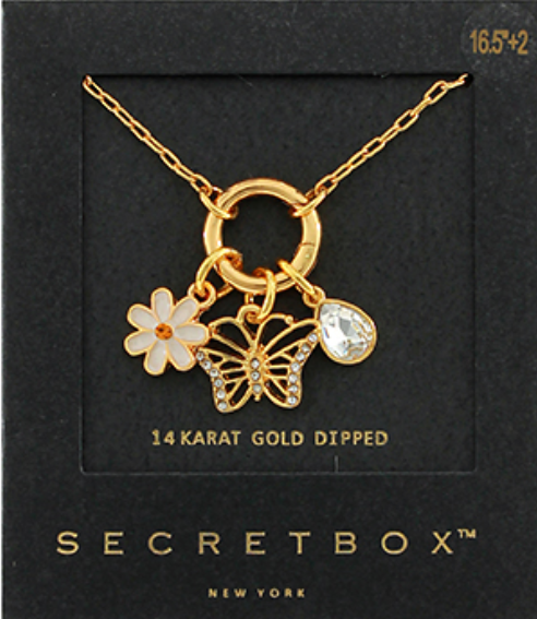 Butterfly & Multi Pendant Necklace
