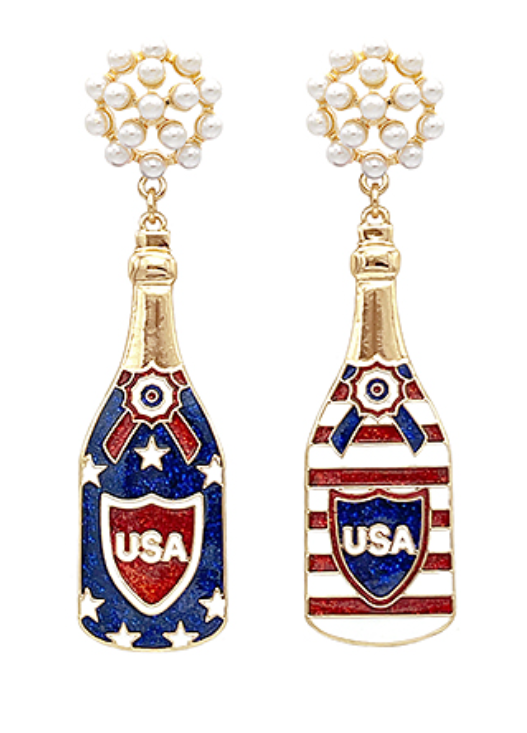 Fourth of July Theme Epoxy Earrings