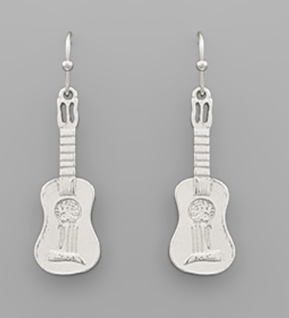 Metal Guitar Earrings