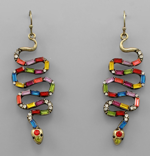 Crystal Snake Earrings