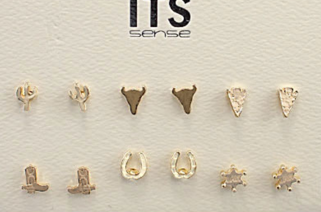 Texas Metal Stud Earrings