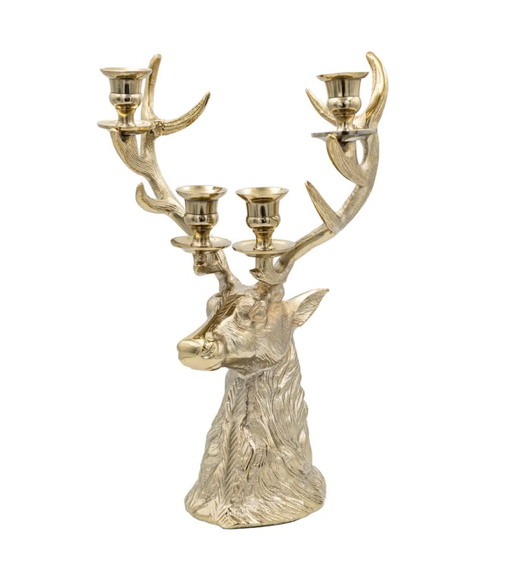 Cast Aluminum Deer Shaped Candelabra