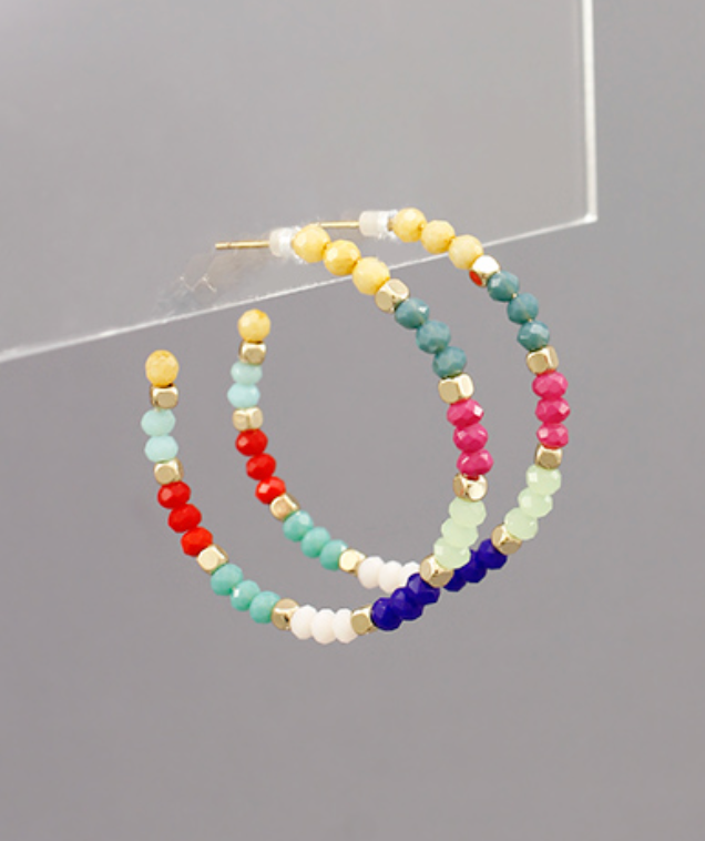 Beaded Hoop Earrings