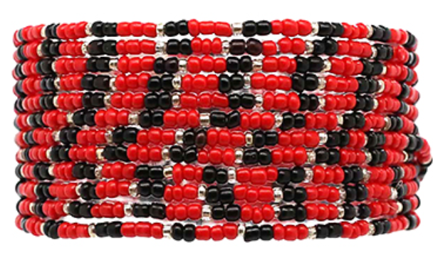 "Game Day" 12 Row Seed Bead Bracelet Set