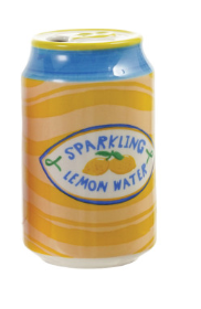 Hand-Painted Stoneware Soda Can Shaped Vase