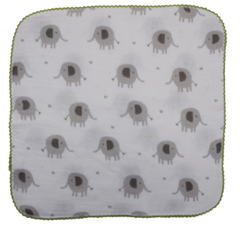 Cotton Double Cloth Burp Cloth with Crochet Trim