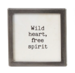 Silver Metal & Glass Framed Magnet with Saying