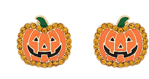 Halloween Pumpkin Enamel Earrings