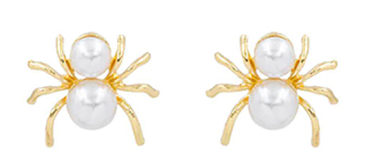 Spider & Pearl Post Earrings