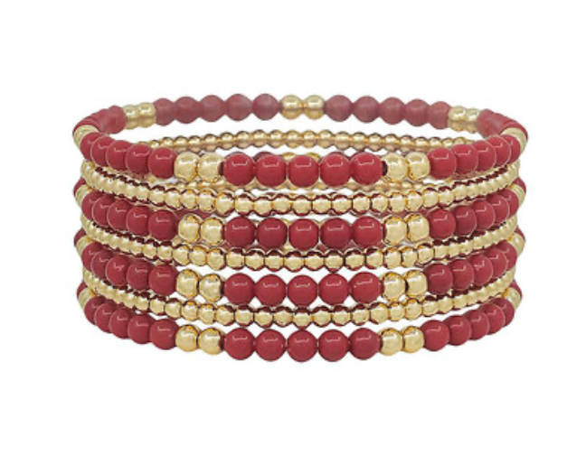 GAMEDAY: 7 Strand Color Bead & CCB Bracelet