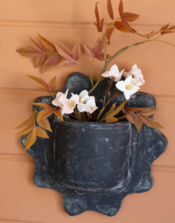 Black Wavy Clay Wall Planters