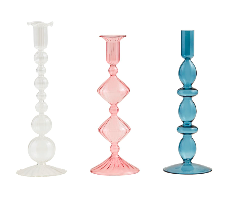 Tinted Glass Taper Candles