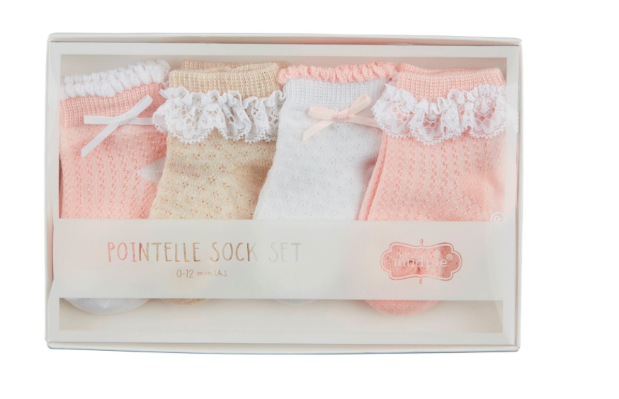 Pink Pointelle Baby Sock Set