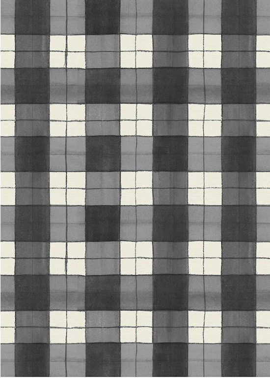 Inky Plaid Floor Flairs - Black