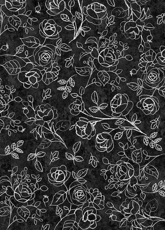 Rose Sketch Floor Flairs - Black