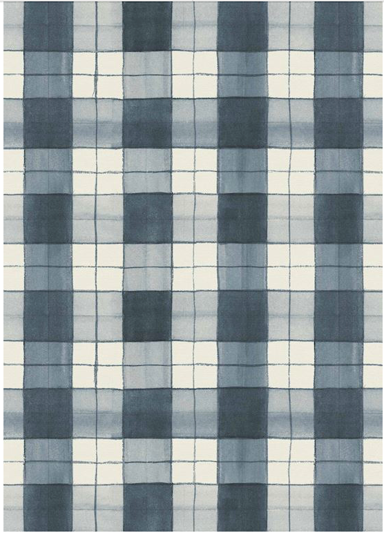 Inky Plaid Floor Flairs - Indigo