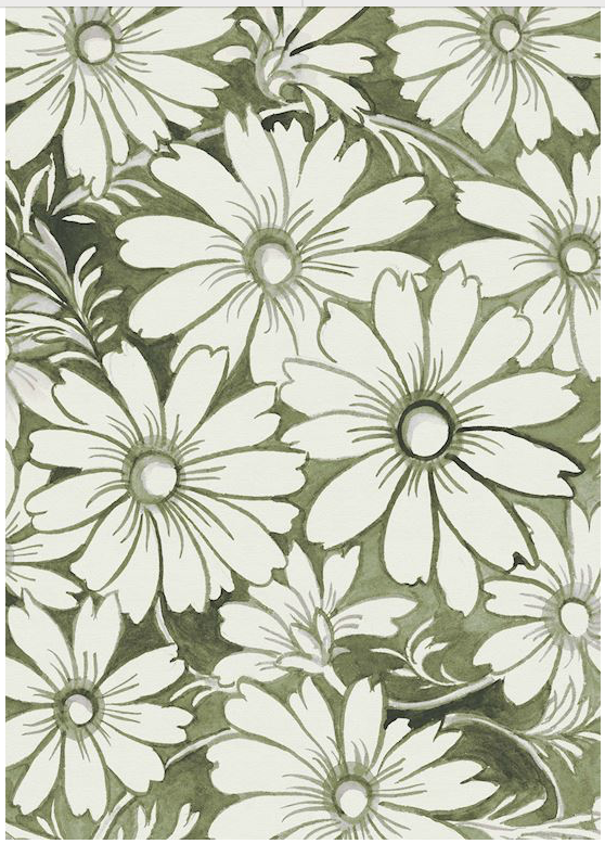 Inky Floral Floor Flairs - Sage