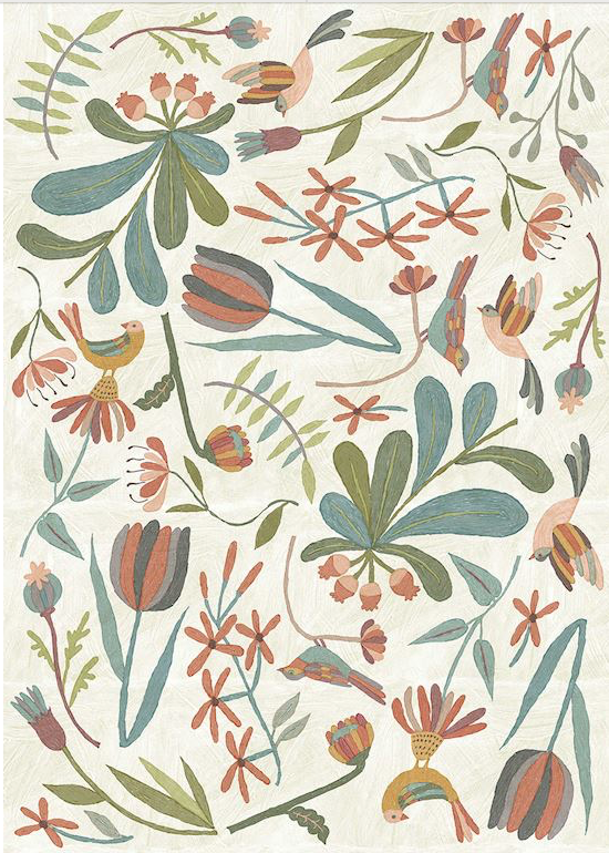 Sketchy Folk Floral Floor Flairs - Light