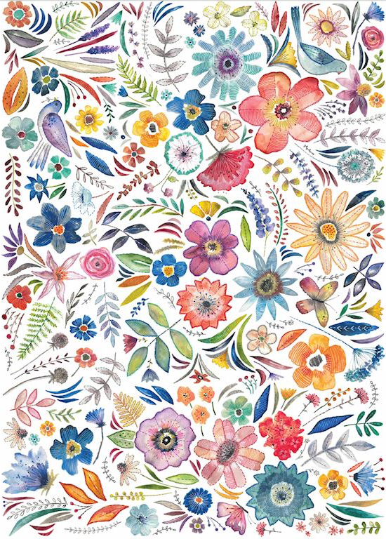 Embroidered Florals Floor Flairs