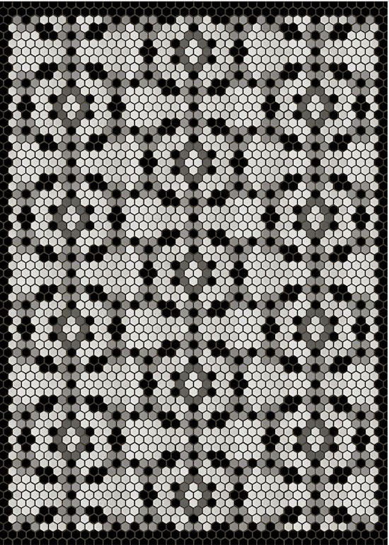 Mosaic Floor Flairs - Black & Grey