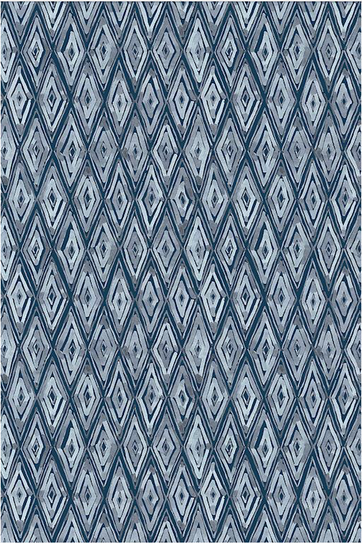 Deep Diamonds Floor Flairs - Dark Blue