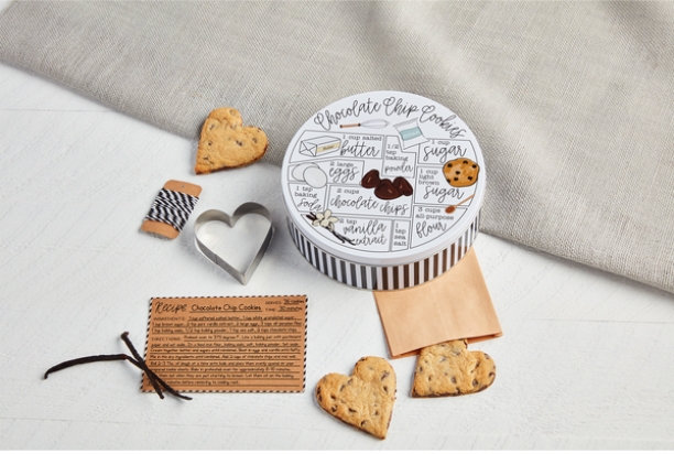 Chocolate Chip Cookie Recipe Tin Box