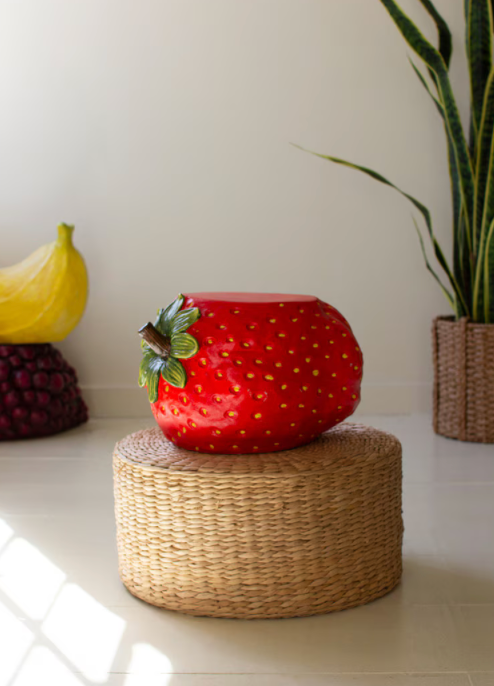 Stone Composite Strawberry Accent Stool