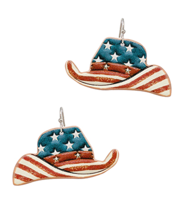 Western Leather Hat Star Earrings