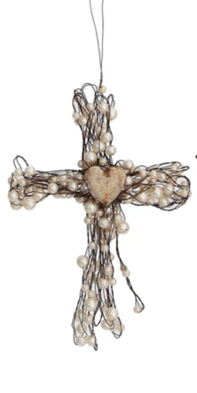 Wire Cross Beaded Ornaments