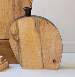 Mango Wood & Metal Vase