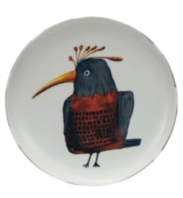 Stoneware Plate w/ Animal/Bird